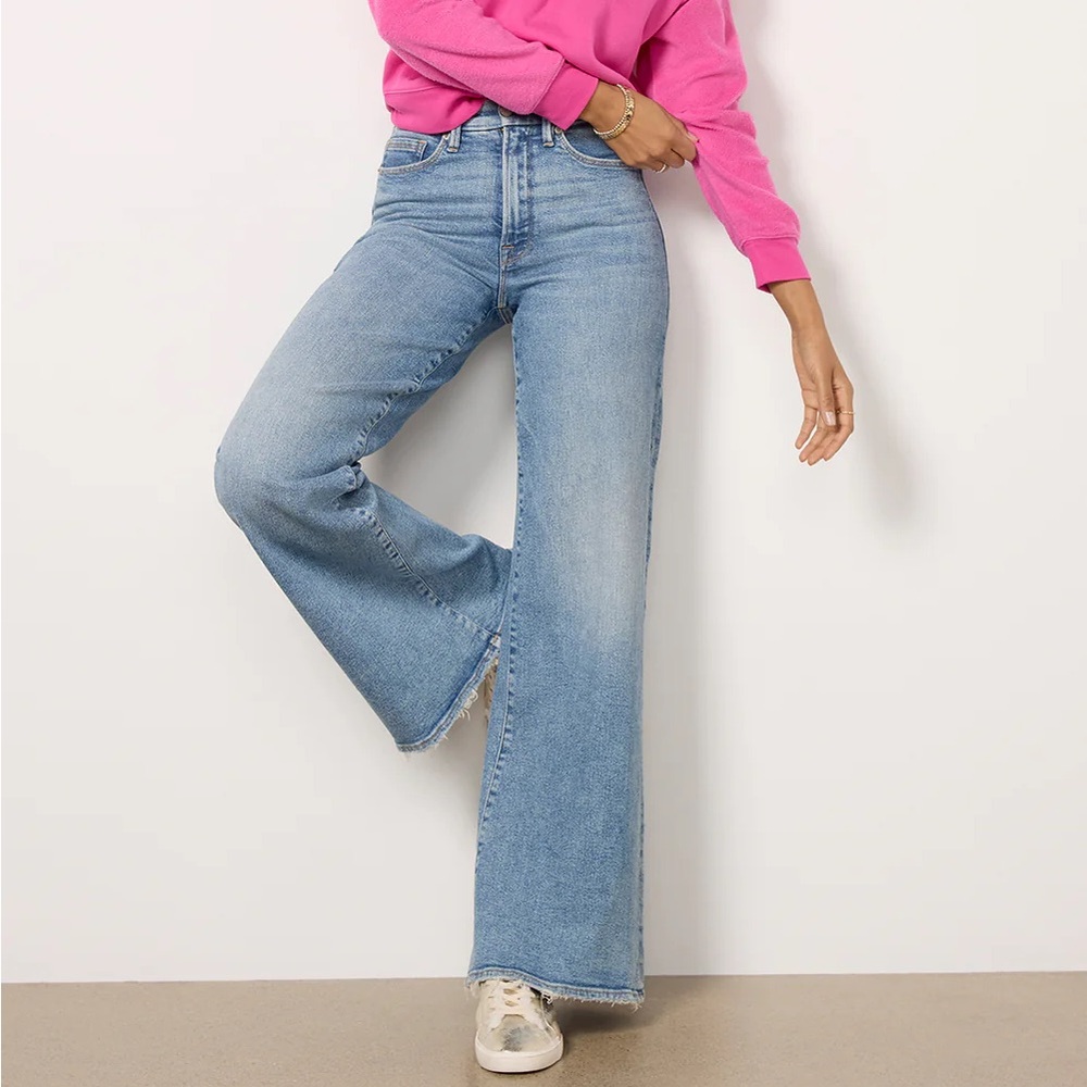 Good American Light Blue Flare Jeans
